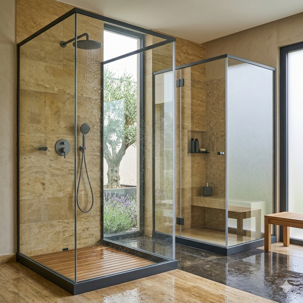 Parois et cabines de douche en profilé aluminium sur-mesure Tunis